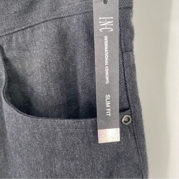 INC Men’s Milan Slim Fit Flat Front Soft Dress Pants size 30 x 30 Gray - Picture 2 of 4